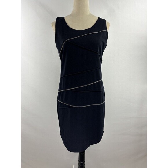 Michael Kors Sheath Dress Black Size 6 Sleeveless Zipper Accent Bodycon Lined - Picture 1 of 12